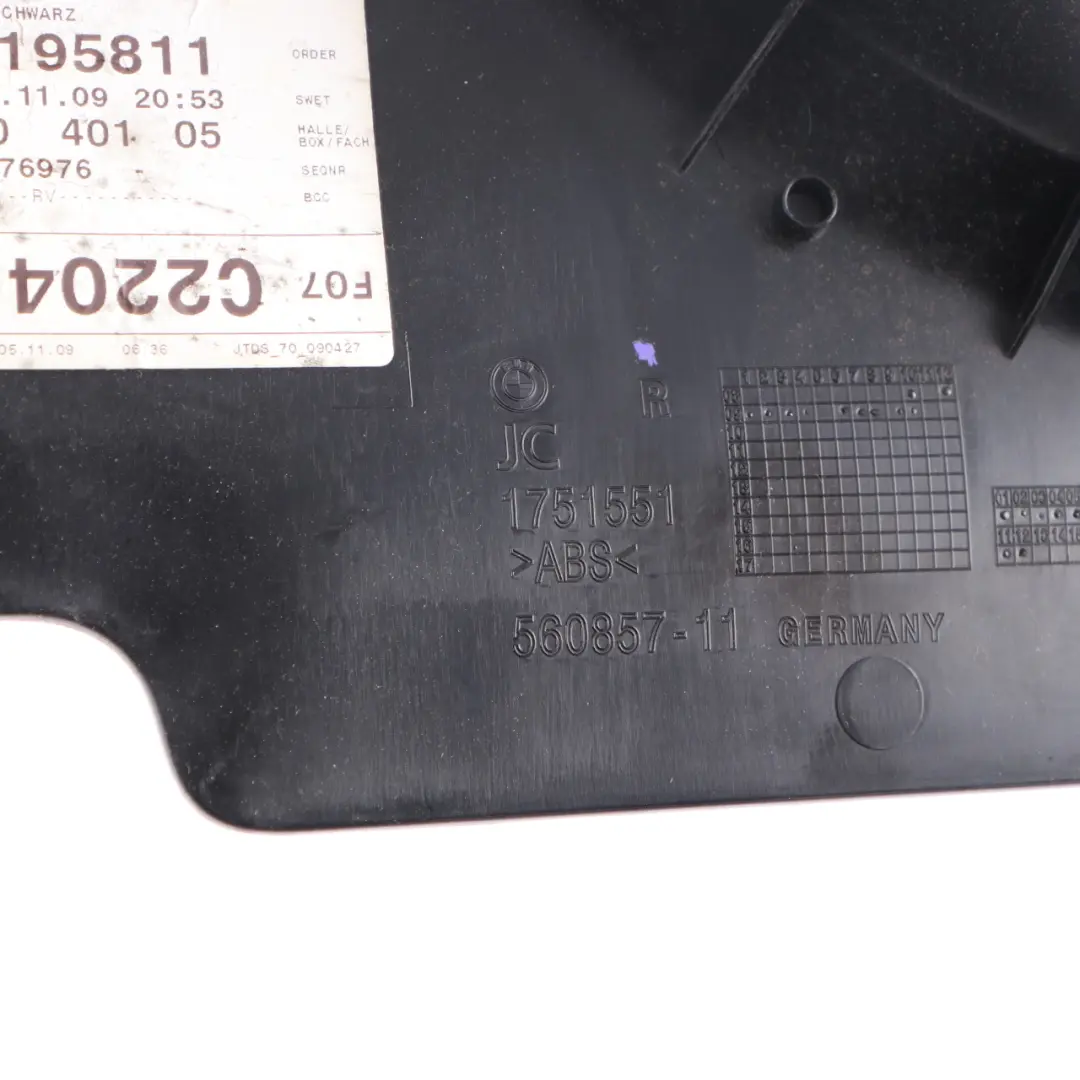 Panel BMW F07 Trim B-pillar Cover Bottom Right O/S Leather Dakota Black to with Part number 7221710 Panel BMW F07 Trim B-pillar Cover Bottom Right O/S Leather Dakota Black - SKU 7221710 - Part number 7221710