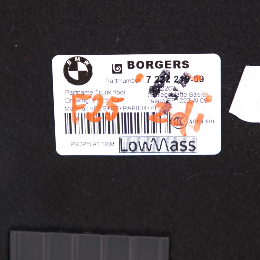  Kofferraumboden BMW X3 F25 Kofferraum Gepäckraumverkleidung Verkleidung - SKU 7222219 - Teilenummer 7222219