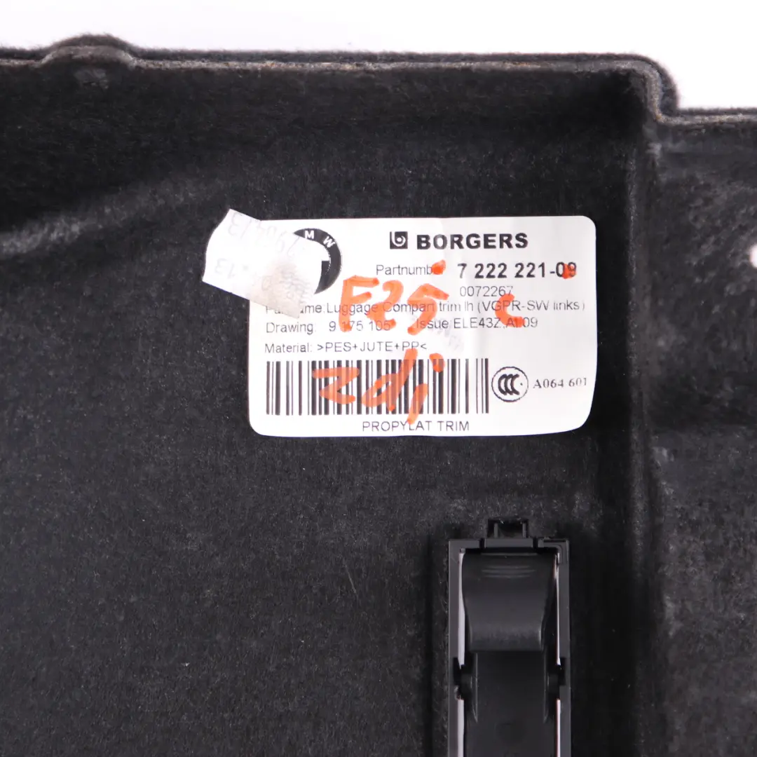 BMW X3 F25 Tapicerka Boczek Bagażnika Lewy - SKU 7222221 - Numer Części 7222221