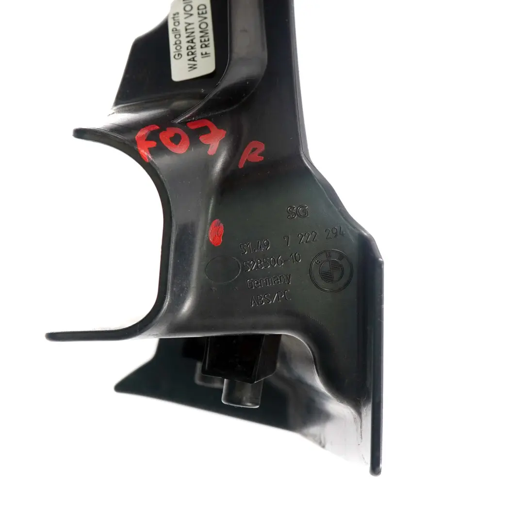 Canale Acqua BMW F07 Gt Posteriore Destro Grondaia Boot Trunk Cover per con numero di parte 7222294 Canale Acqua BMW F07 Gt Posteriore Destro Grondaia Boot Trunk Cover - SKU 7222294 - Numero di parte 7222294