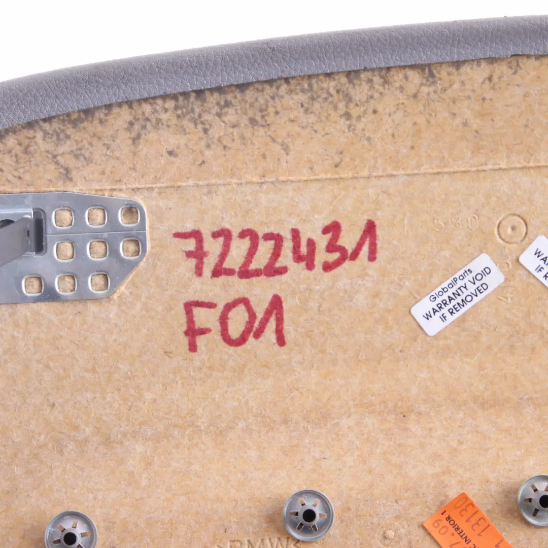 Front Seat Cover BMW F01 F10 F11 Upper Rear Panel Comfort Everest Grey to with Part number 7222431 Front Seat Cover BMW F01 F10 F11 Upper Rear Panel Comfort Everest Grey - SKU 7222431 - Part number 7222431