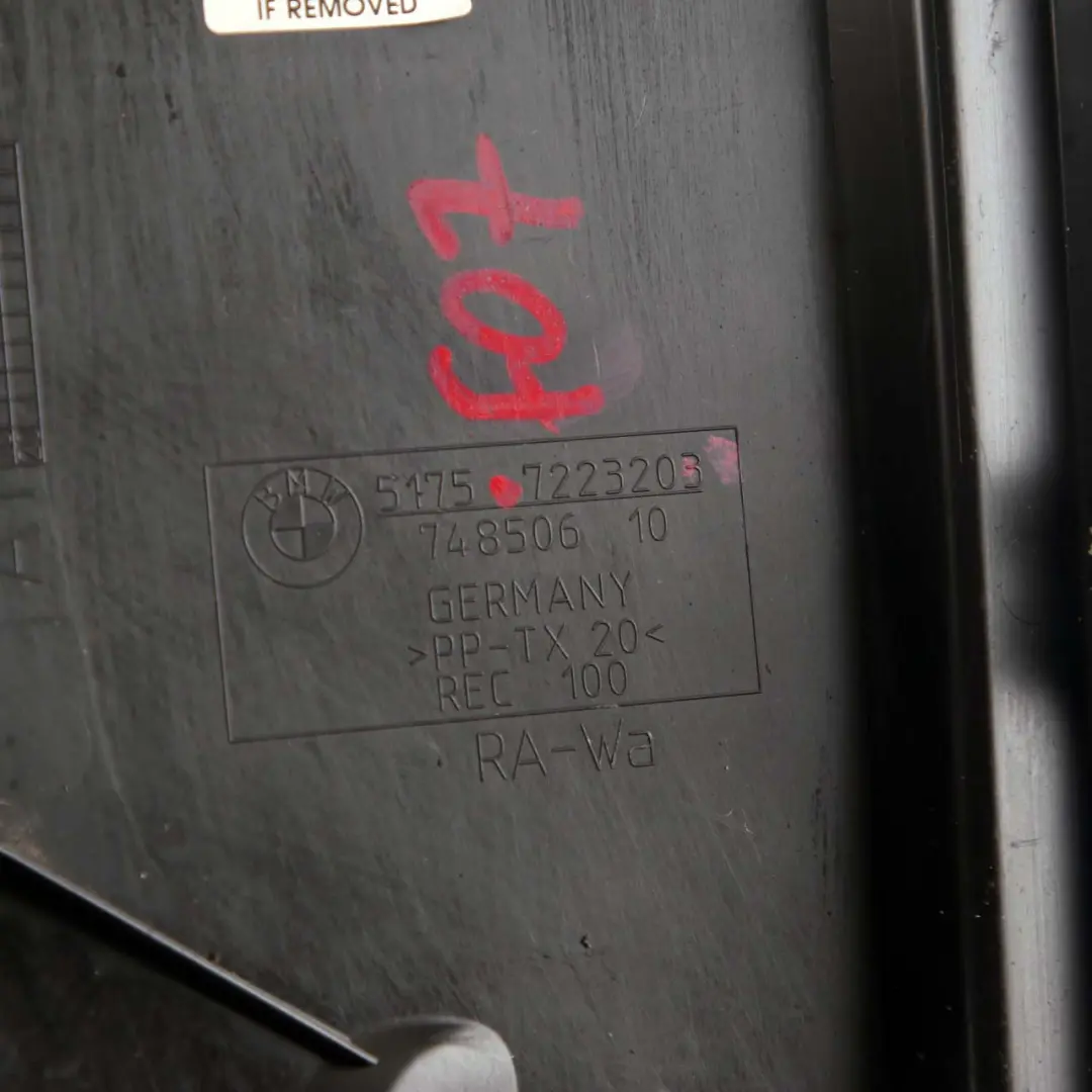 Covering Trim Rear Centre Cover Panel Shield Guard to BMW F07 with Part number 7223203 BMW F07 Covering Trim Rear Centre Cover Panel Shield Guard - SKU 7223203 - Part number 7223203