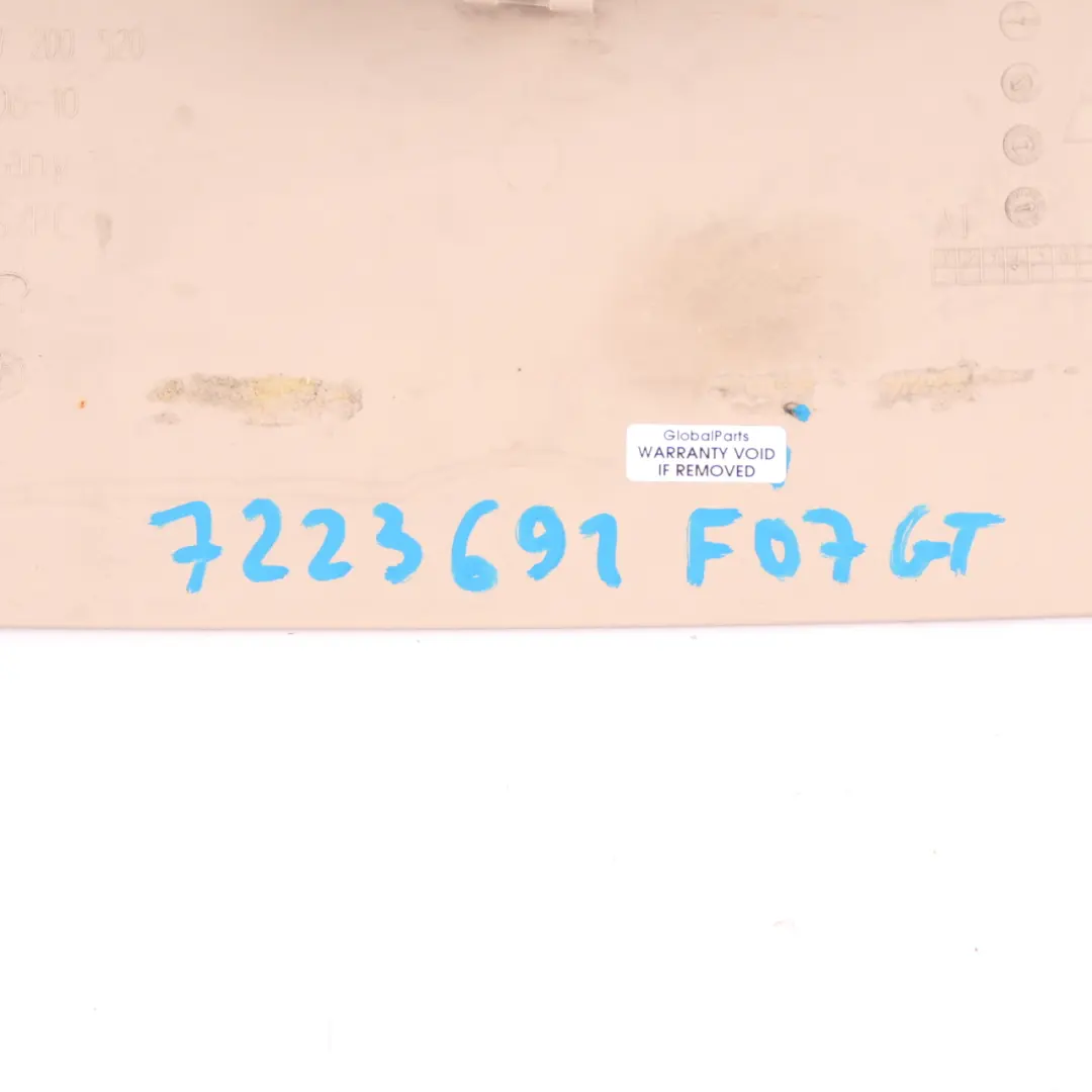 Trunk Panel BMW F07 Boot Lid Tailgate Interior Upper Trim Oyster to with Part number 7223691 Trunk Panel BMW F07 Boot Lid Tailgate Interior Upper Trim Oyster - SKU 7223691 - Part number 7223691