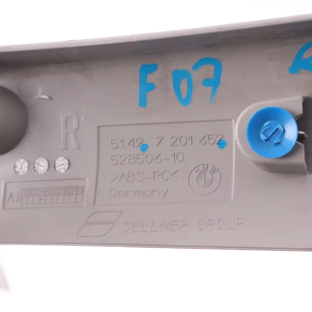 BMW F07 Trunk Lid Panel Rear Right O/S Tailgate Trim Cover Everest Grey 7201652 - SKU 7223696 - Part number 7223696