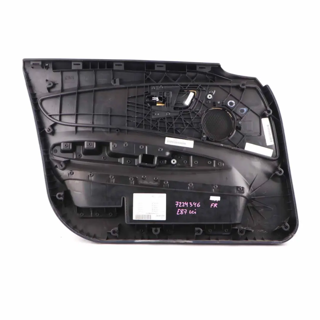 Door Card Front Right O/S Door Lining Panel Leather Boston Black to BMW E87 LCI with Part number 7224346 BMW E87 LCI Door Card Front Right O/S Door Lining Panel Leather Boston Black - SKU 7224346 - Part number 7224346
