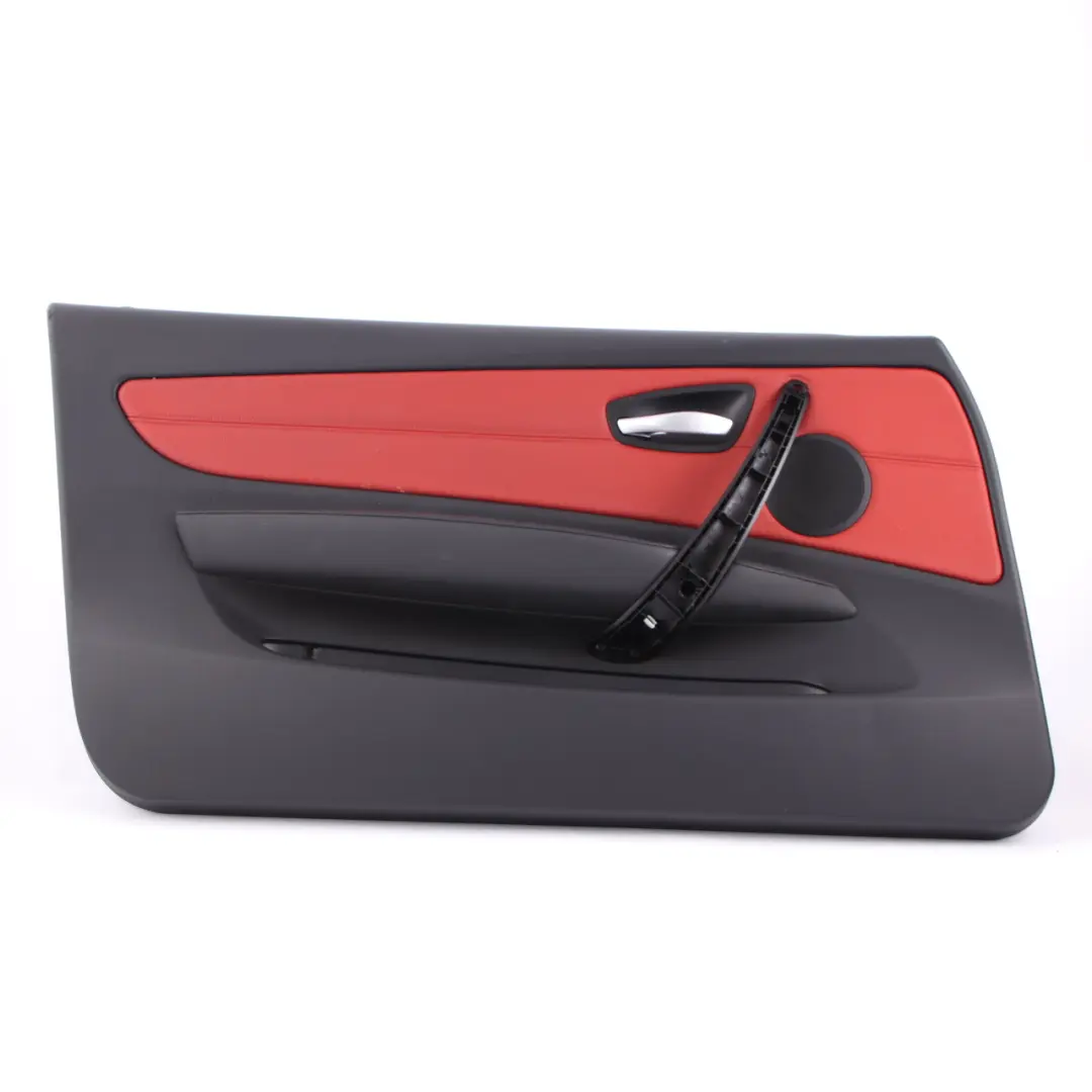 Door Card Front Left N/S Trim Panel Leather Boston Coral Red to BMW E82 with Part number 7224367 BMW E82 Door Card Front Left N/S Trim Panel Leather Boston Coral Red - SKU 7224367 - Part number 7224367