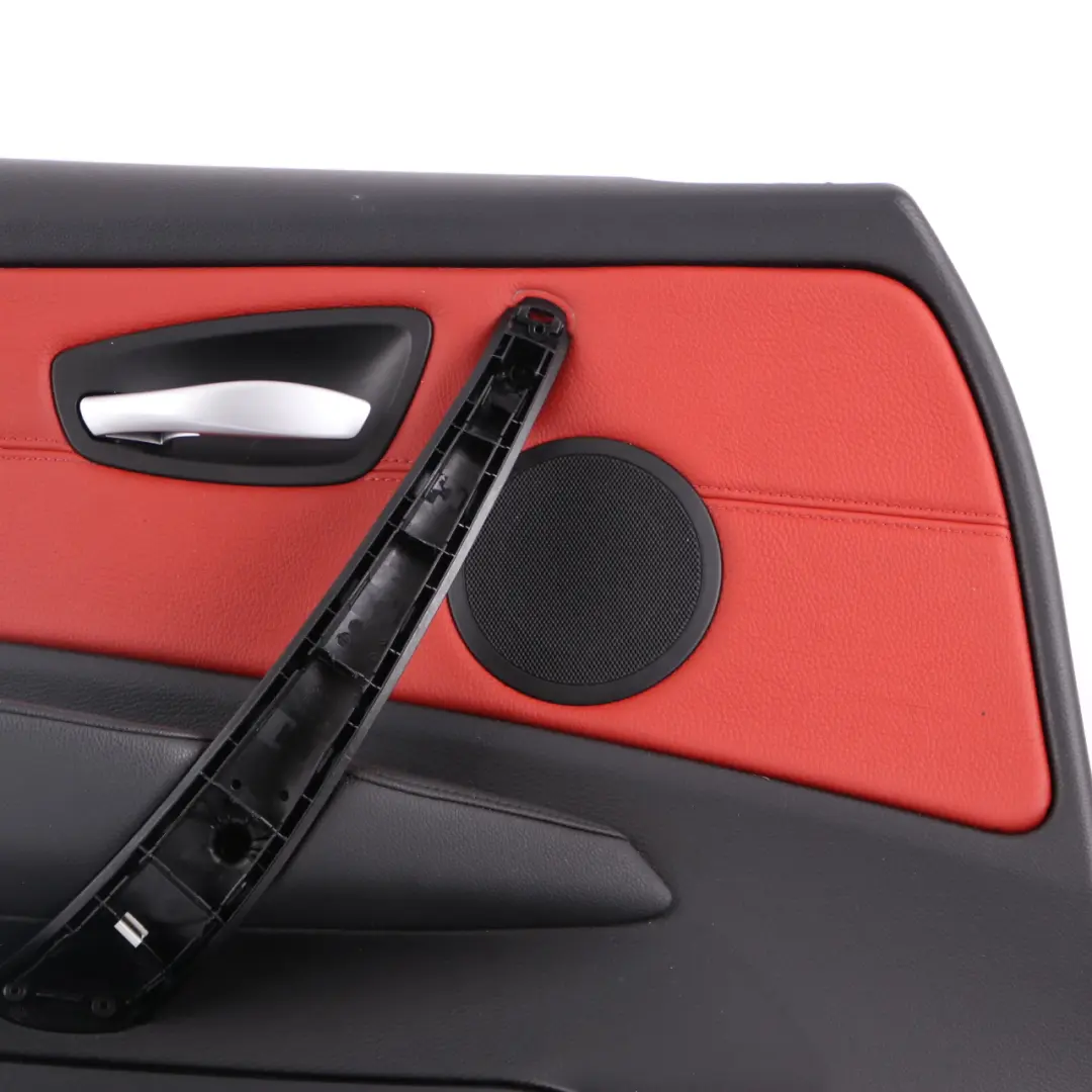 Door Card Front Left N/S Trim Panel Leather Boston Coral Red to BMW E82 with Part number 7224367 BMW E82 Door Card Front Left N/S Trim Panel Leather Boston Coral Red - SKU 7224367 - Part number 7224367