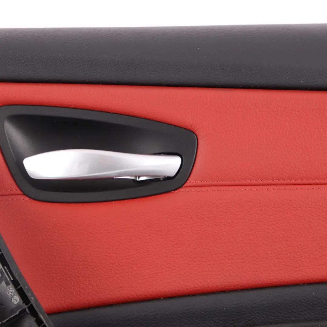 Door Card Front Right O/S Trim Panel Leather Boston Coral Red to BMW E82 with Part number 7224368 BMW E82 Door Card Front Right O/S Trim Panel Leather Boston Coral Red - SKU 7224368 - Part number 7224368