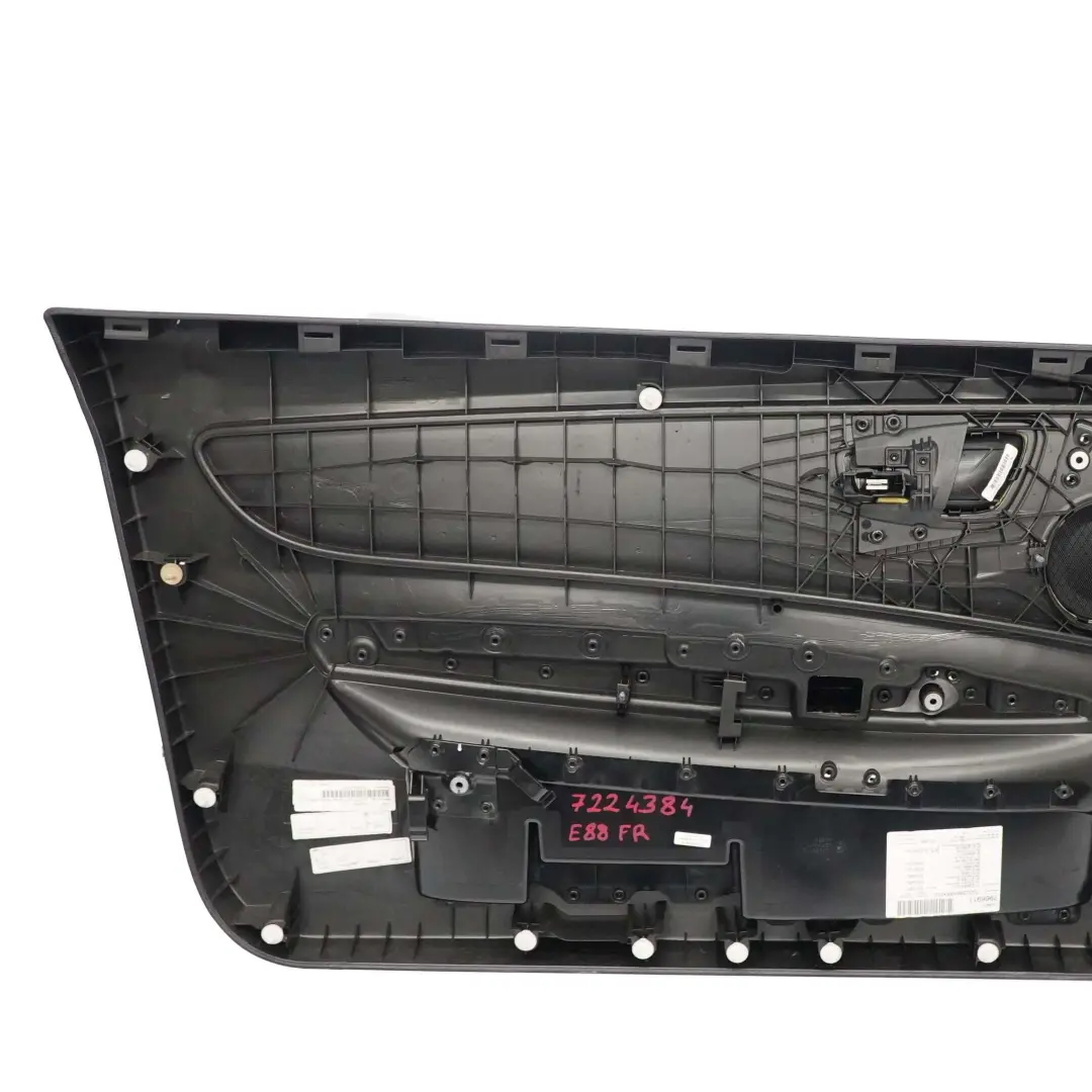 BMW E88 Scheda Porta Anteriore Destra Cabrio Pannello Trim Pelle Nera Boston - SKU 7224384 - Numero di parte 7224383