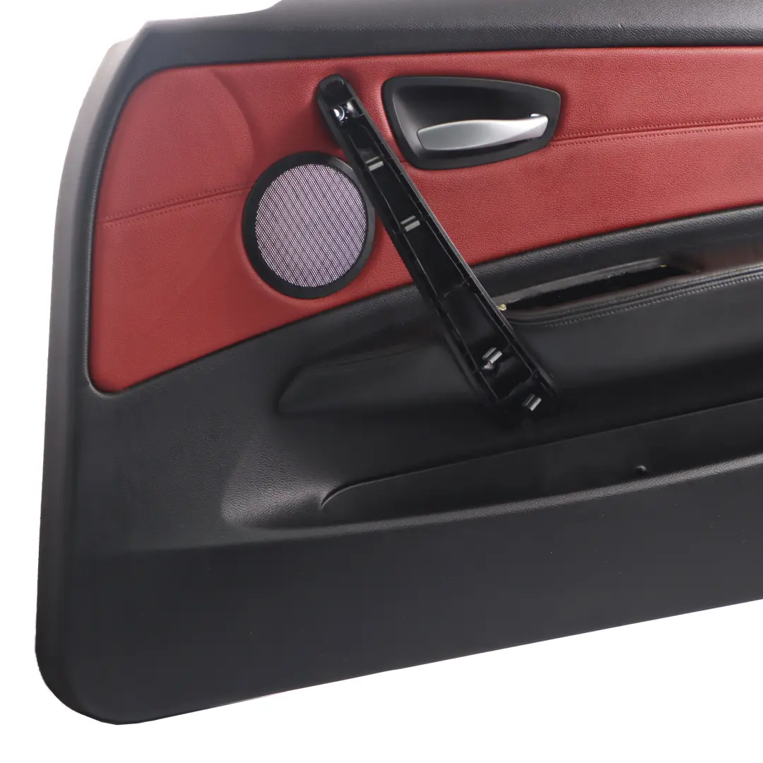 Door Card Front Right O/S Door Trim Panel Leather Coral Red Black to BMW E88 with Part number 7224390 BMW E88 Door Card Front Right O/S Door Trim Panel Leather Coral Red Black - SKU 7224390 - Part number 7224390