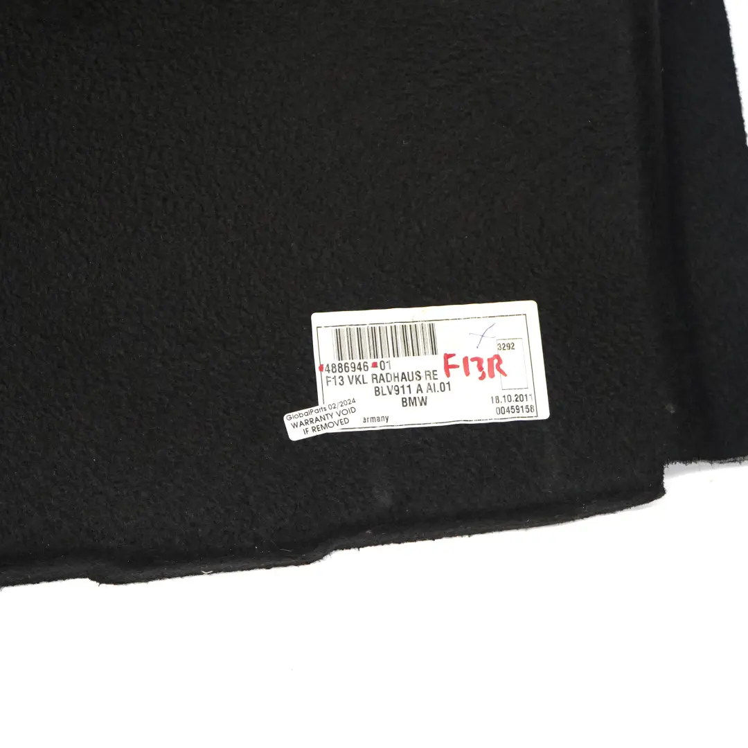 Trunk Lateral Panel BMW F13 Rear Right O/S Boot Side Trim Cover to with Part number 7224864 Trunk Lateral Panel BMW F13 Rear Right O/S Boot Side Trim Cover - SKU 7224864 - Part number 7224864