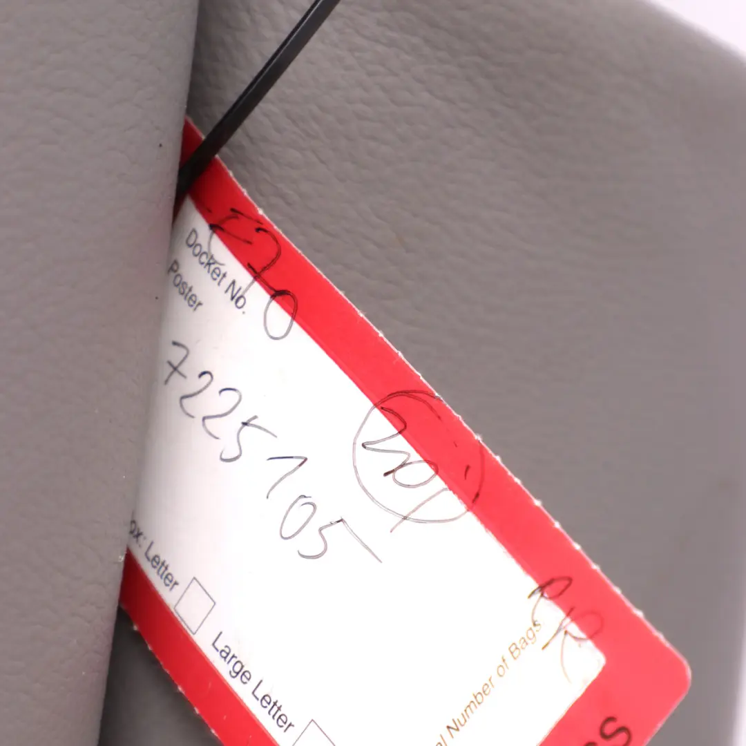 Backrest Rear Right O/S Armrest Back Seat Leather Nevada Grey to BMW X5 E70 Seat with Part number 7225105 BMW X5 E70 Seat Backrest Rear Right O/S Armrest Back Seat Leather Nevada Grey - SKU 7225105 - Part number 7225105