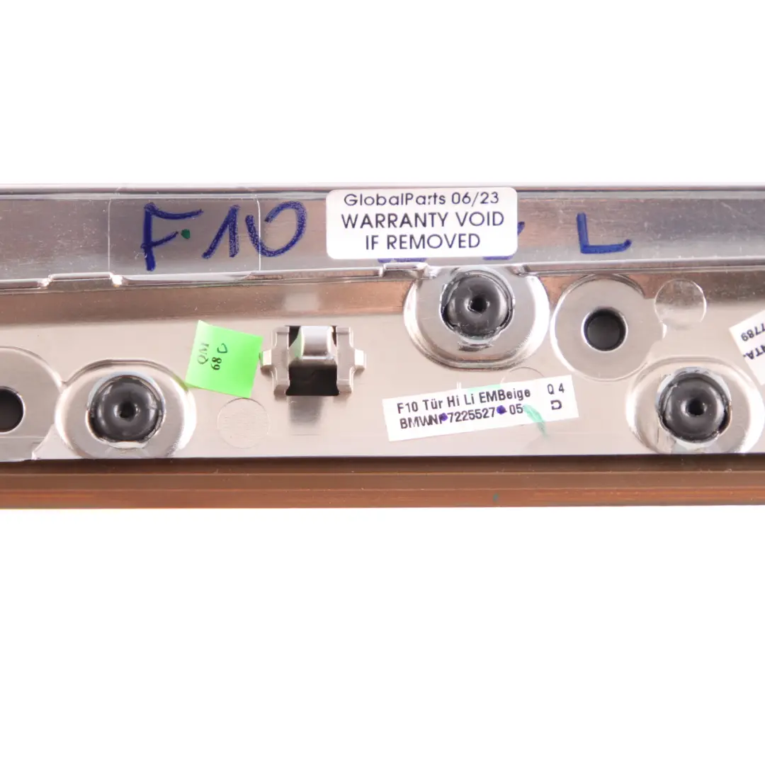 BMW F10 F11 Tür Leiste Dekor Trim Hinten Links Abdeckung Feines Holz Maserung - SKU 7225527 - Teilenummer 7225527