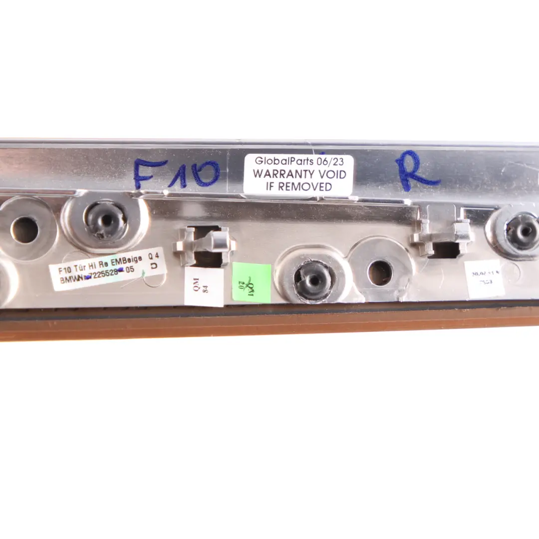  Door Strip BMW F10 F11 Decor Trim Rear Right O/S Cover Fine Wood Grain - SKU 7225528 - Part number 7225528