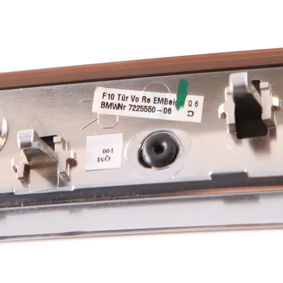 Listwa Panel Osłona Drzwi Prawy Przód Drewno do BMW F10 F11 o numerze 7225550 BMW F10 F11 Listwa Panel Osłona Drzwi Prawy Przód Drewno - SKU 7225550 - Numer Części 7225550