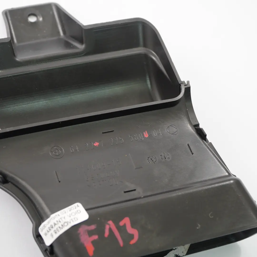  Conducto aire BMW F12 F13 Cubierta Canal Trasero Izquierdo Interior - SKU 7225580 - Número de pieza 7225580