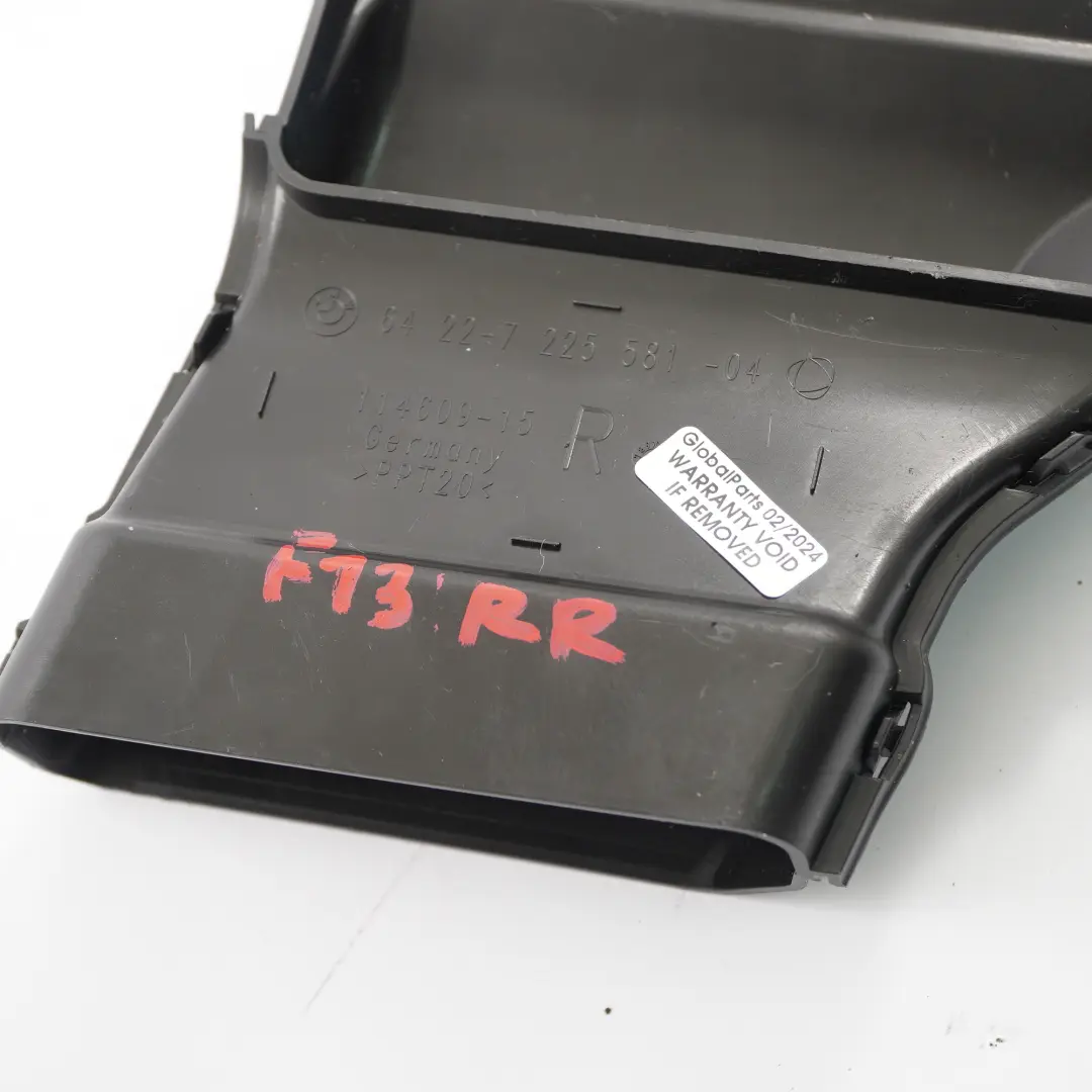 Wlot Rura Nawiewu Wentylacji Kabiny Tył Prawy do BMW F13 F12 o numerze 7225581 BMW F13 F12 Wlot Rura Nawiewu Wentylacji Kabiny Tył Prawy - SKU 7225581 - Numer Części 7225581