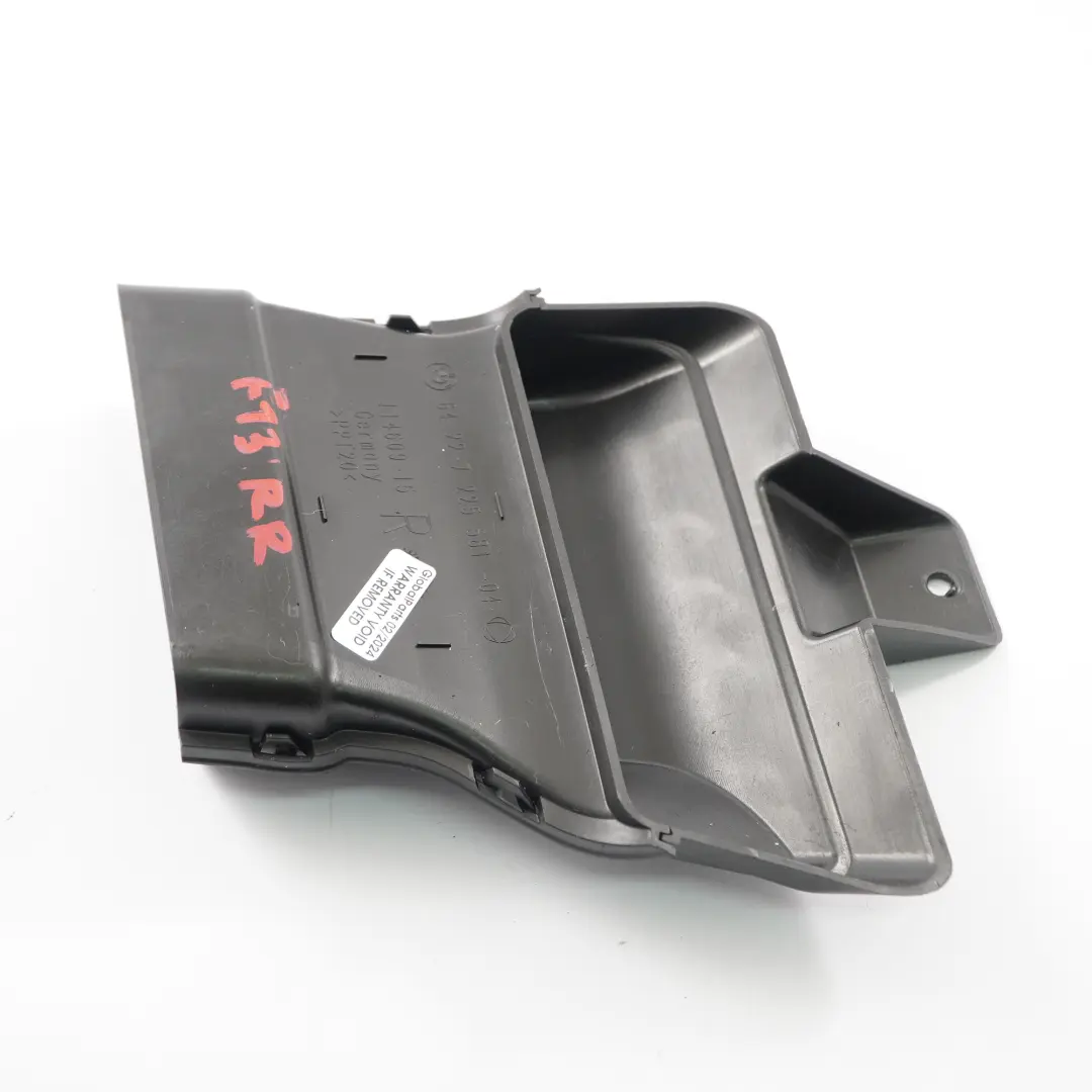 BMW F13 F12 Canal d'air de ventilation de la cabine arrière droite - SKU 7225581 - Numéro de pièce 7225581
