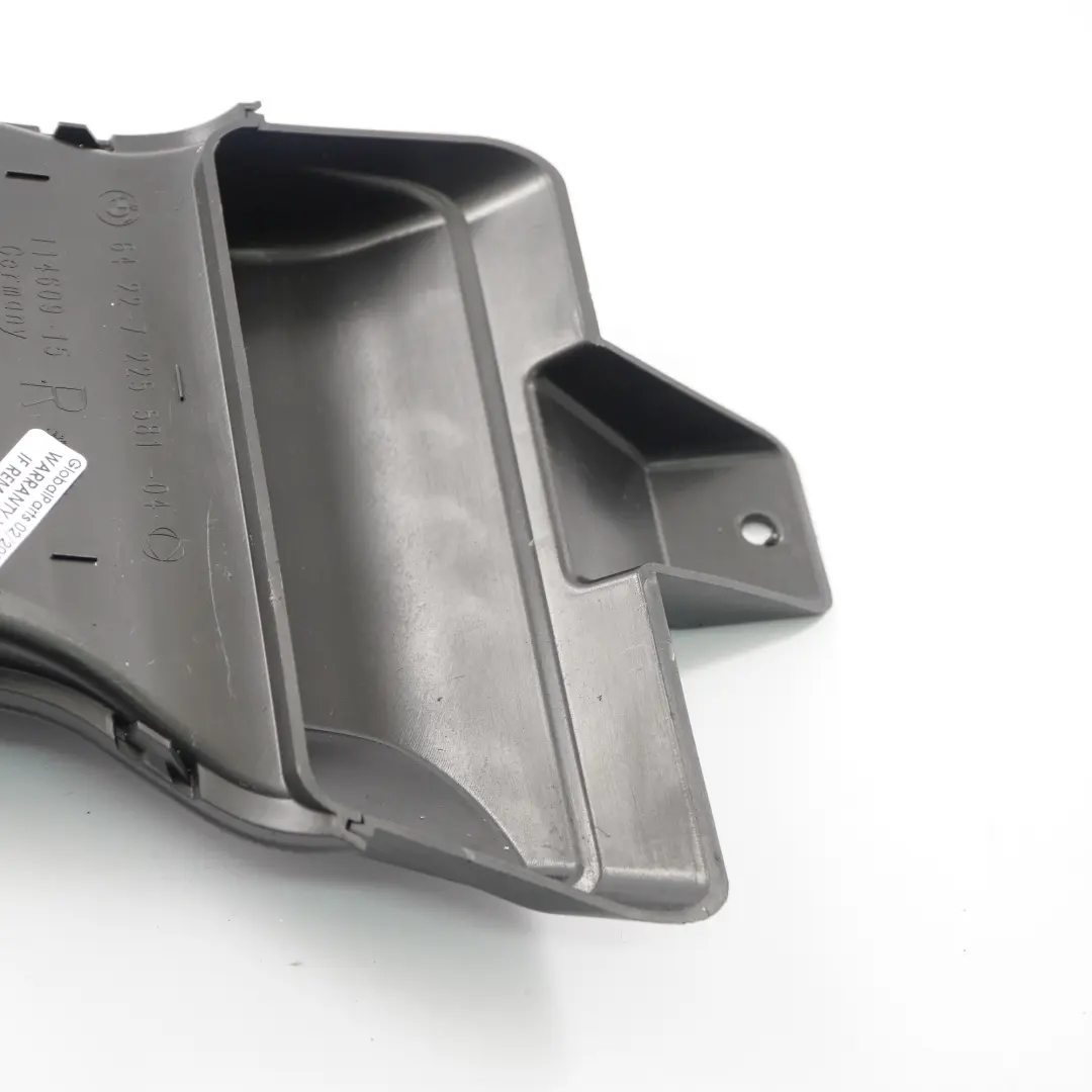 BMW F13 F12 Canal d'air de ventilation de la cabine arrière droite - SKU 7225581 - Numéro de pièce 7225581