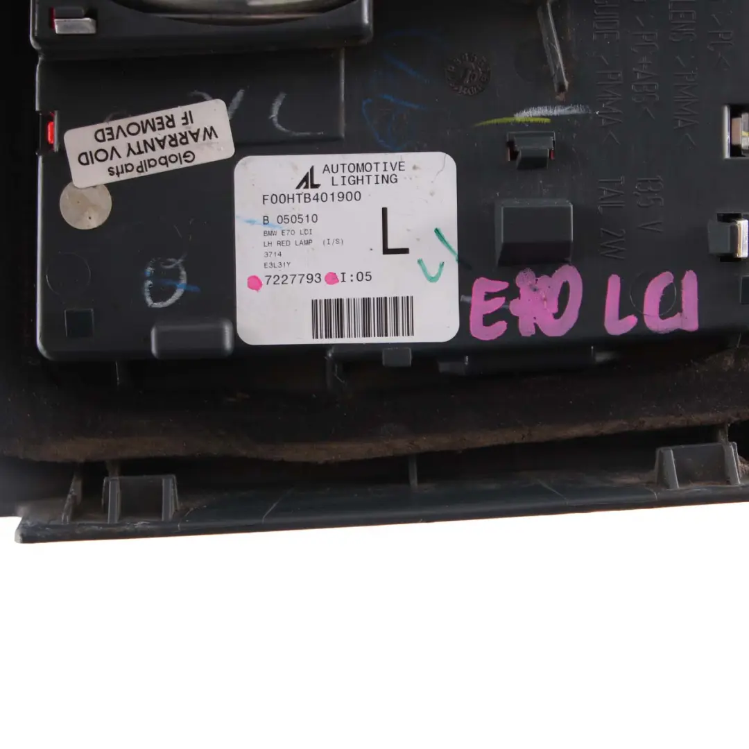 Luz Trasera BMW X5 E70 Maletero Tapa Bota Lámpara LED Retrofit Izquierda para con número de pieza 7227793 Luz Trasera BMW X5 E70 Maletero Tapa Bota Lámpara LED Retrofit Izquierda - SKU 7227793 - Número de pieza 7227793