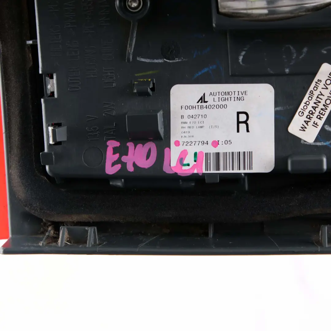 Luz Trasera BMW X5 E70 En Maletero Tapa Lámpara Retrofit Trim Derecha para con número de pieza 7227794 Luz Trasera BMW X5 E70 En Maletero Tapa Lámpara Retrofit Trim Derecha - SKU 7227794 - Número de pieza 7227794