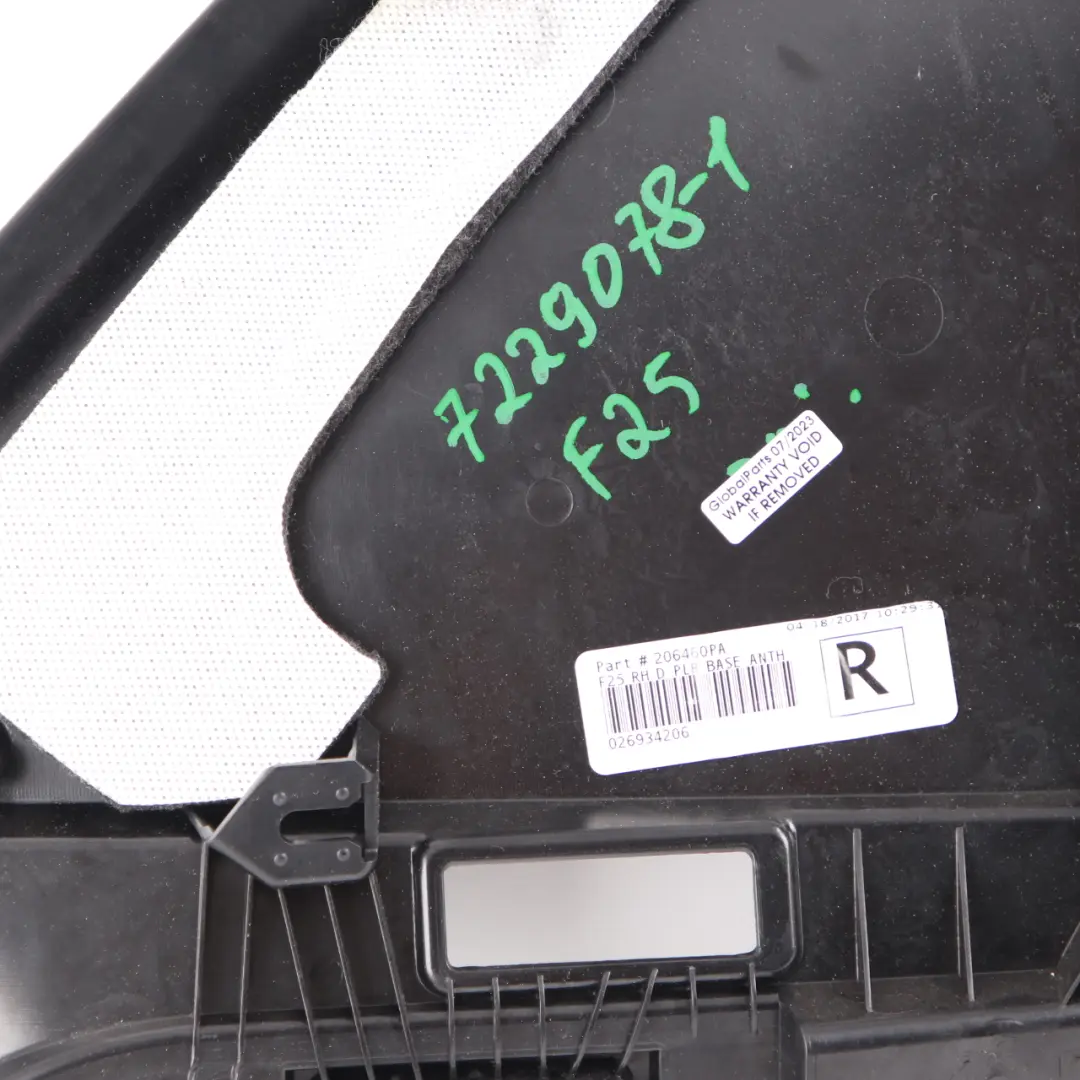 BMW F25 Colonna montante Posteriore Destra Colonna Rivestimento Grigio 7228140 - SKU 7229078-1 - Numero di parte 7229078