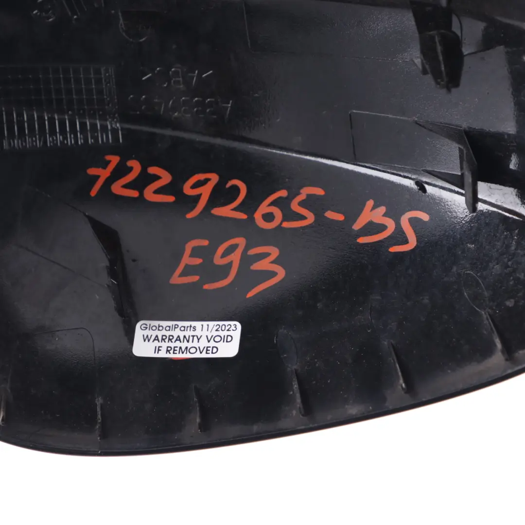 BMW E92 E93 LCI Coperchio specchietto retrovisore sinistro Involucro Nero 475 - SKU 7229265-BS - Numero di parte 7229265