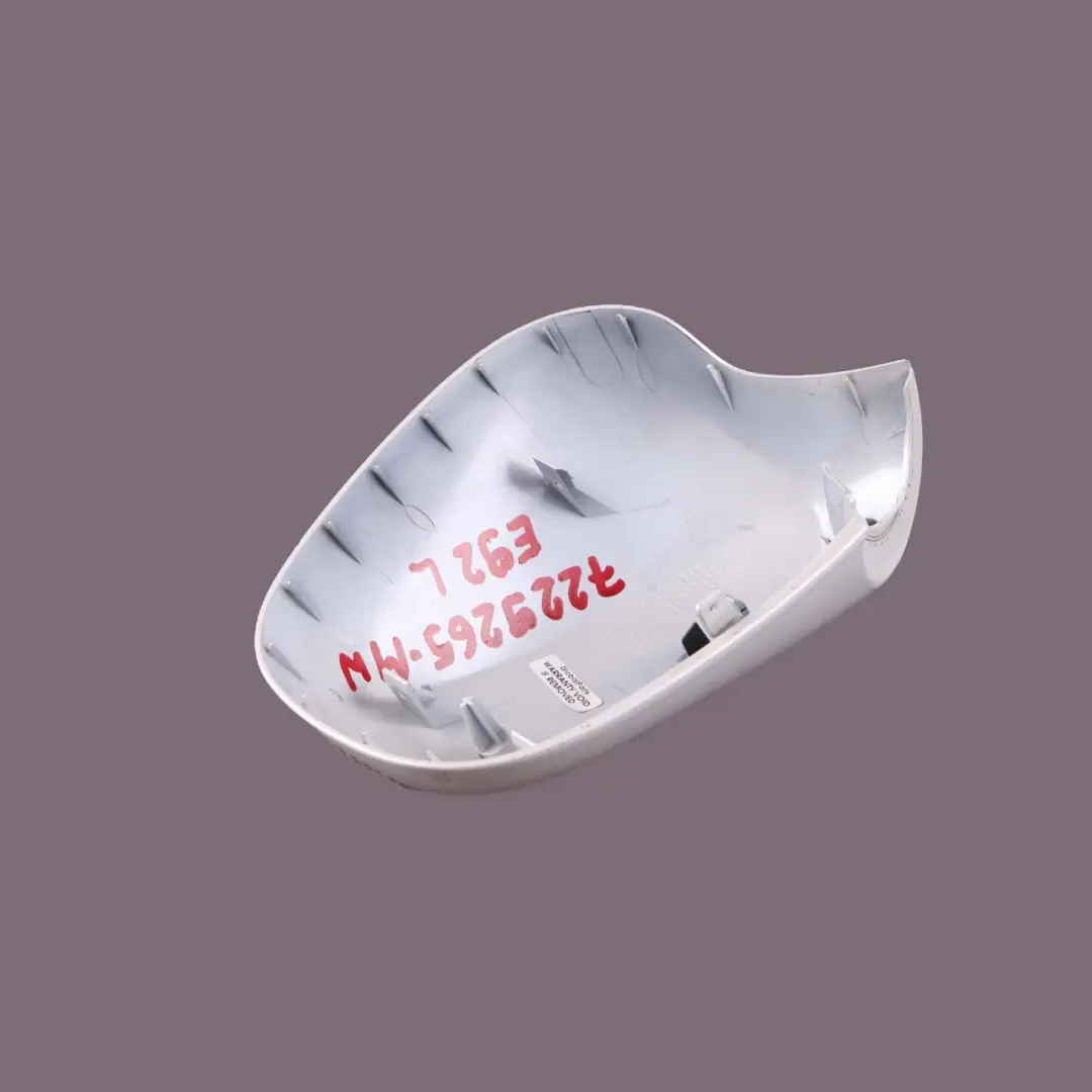 BMW E92 E93 LCI Links Abdeckkappe Gehäuse Außenspiegel Mineralweiss Weiss - SKU 7229265-MW - Teilenummer 7229265