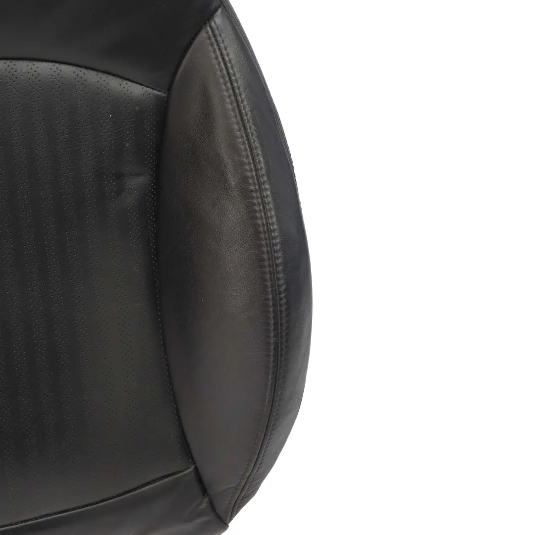 Backrest Front Right O/S Sport Black Leather Punch R55 R57 to Mini R56 Seat with Part number 7229520 Mini R56 Seat Backrest Front Right O/S Sport Black Leather Punch R55 R57 - SKU 7229520 - Part number 7229520
