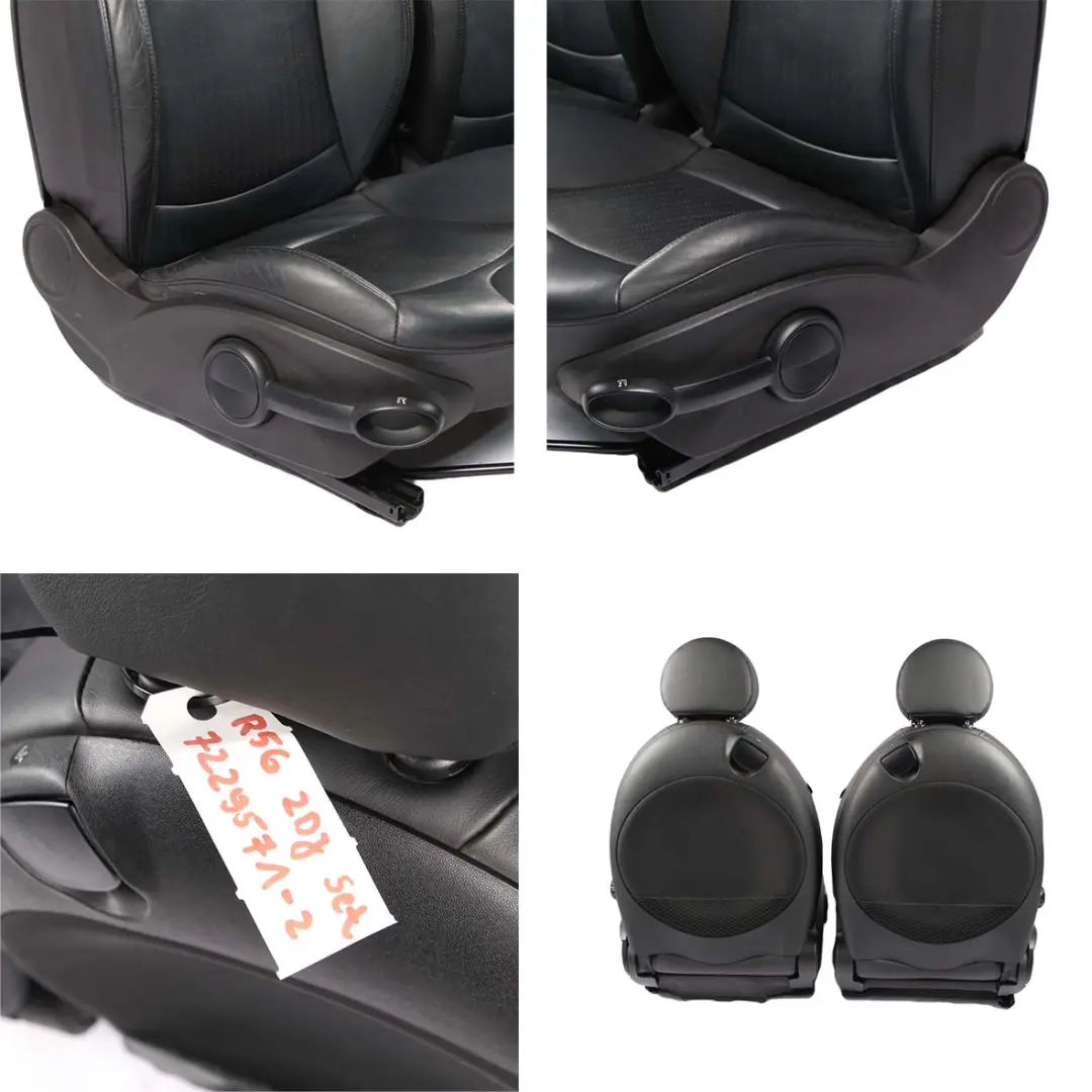 Seats Leather Mini R56 Cooper One Sport Full Black Set Seat Front Rear - SKU 7229557-4 - Part number 7229558