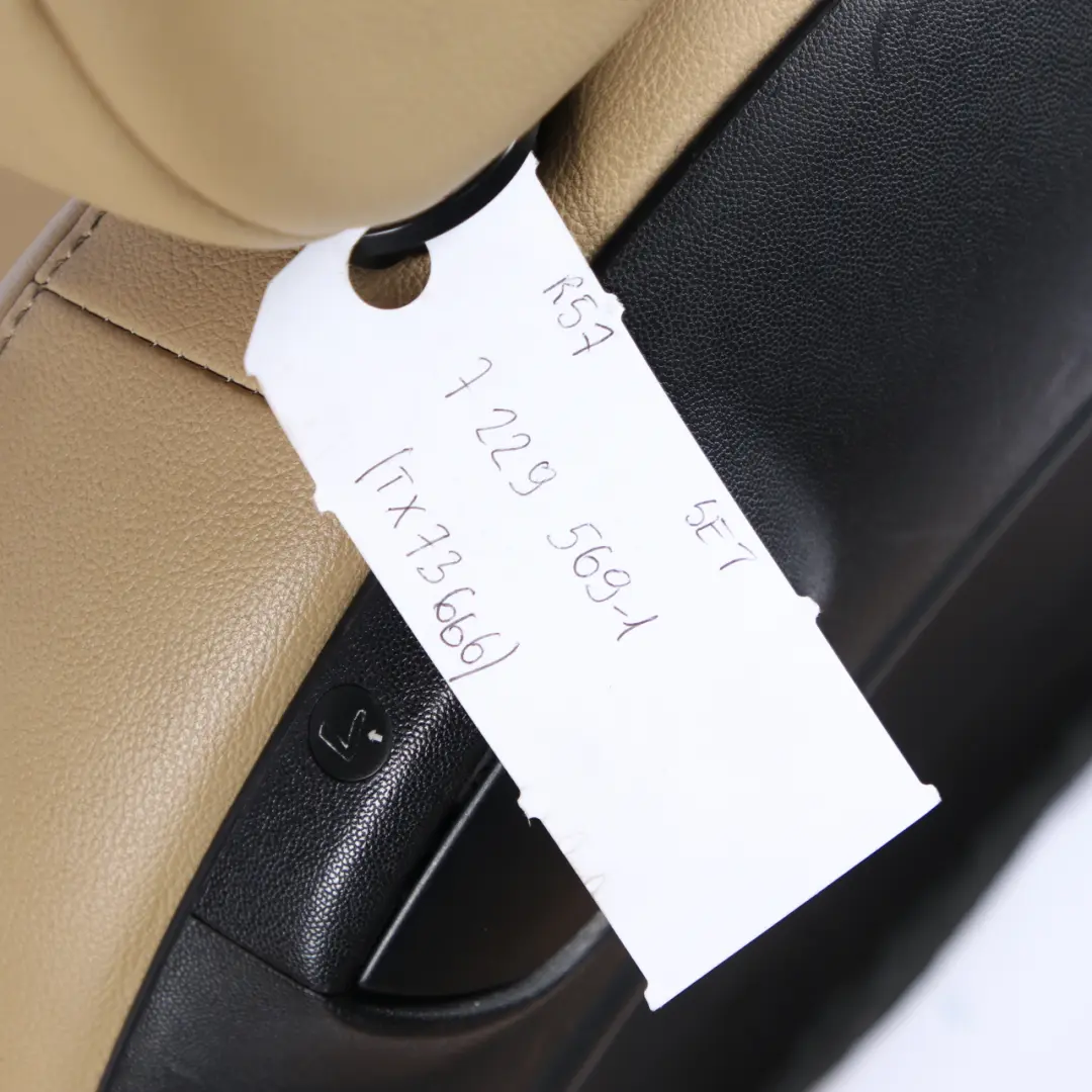 Beige Leather Seats Seat Set to Mini Cooper One R57 Cabrio Convertible Sport Tuscan with Part number 7229569 Mini Cooper One R57 Cabrio Convertible Sport Tuscan Beige Leather Seats Seat Set - SKU 7229569-1 - Part number 7229569