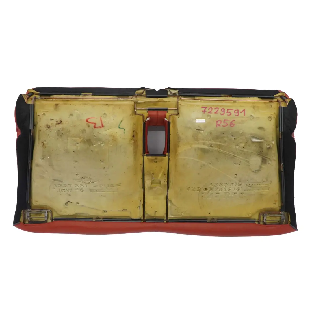 Mini Cooper R56 R57 Rücksitz Hinten Sofa Sitz Bezug Leder Redwood Rot - SKU 7229591 - Teilenummer 7229591