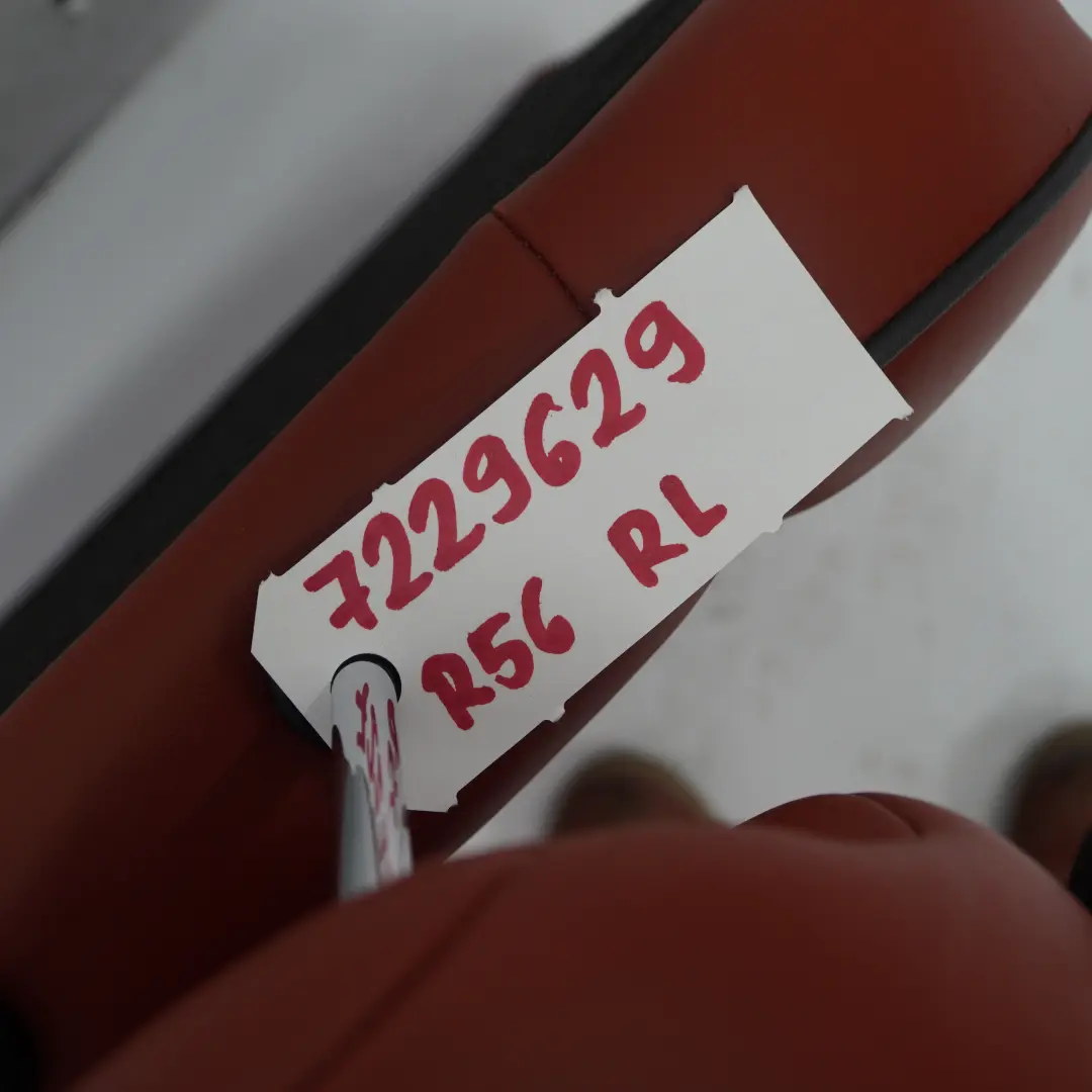 Left N/S Seat Backrest Leather Redwood Red to Mini Cooper R55 R56 Rear with Part number 7229629 Mini Cooper R55 R56 Rear Left N/S Seat Backrest Leather Redwood Red - SKU 7229629 - Part number 7229629