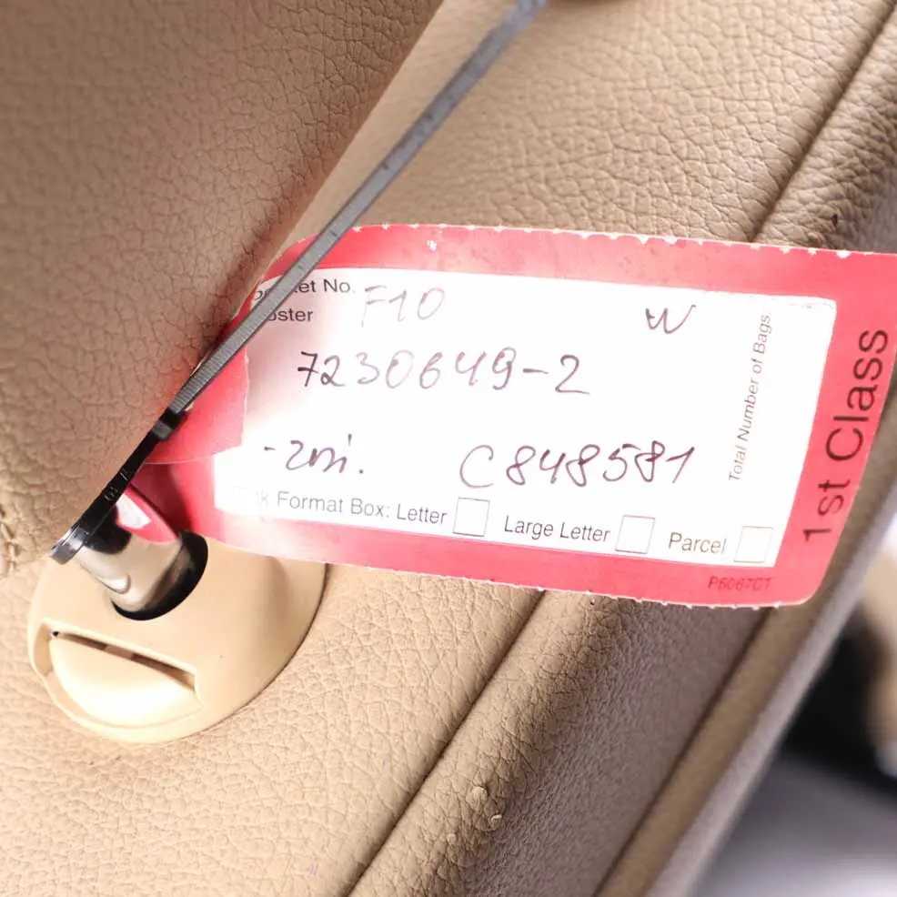 Front Seat BMW F10 F11 Right O/S Heated Leather Dakota Veneto Beige Interior to with Part number 7230649 Front Seat BMW F10 F11 Right O/S Heated Leather Dakota Veneto Beige Interior - SKU 7230649-2 - Part number 7230649