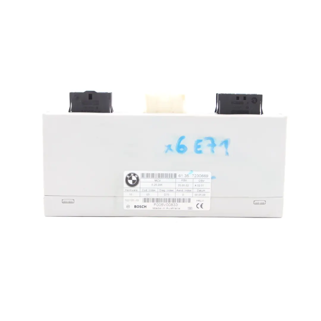 Module Couvercle Coffre BMW E70 E71 Unité comande levage du hayon arrière pour à propos du numéro de pièce 7230669 Module Couvercle Coffre BMW E70 E71 Unité comande levage du hayon arrière - SKU 7230669 - Numéro de pièce 7230669