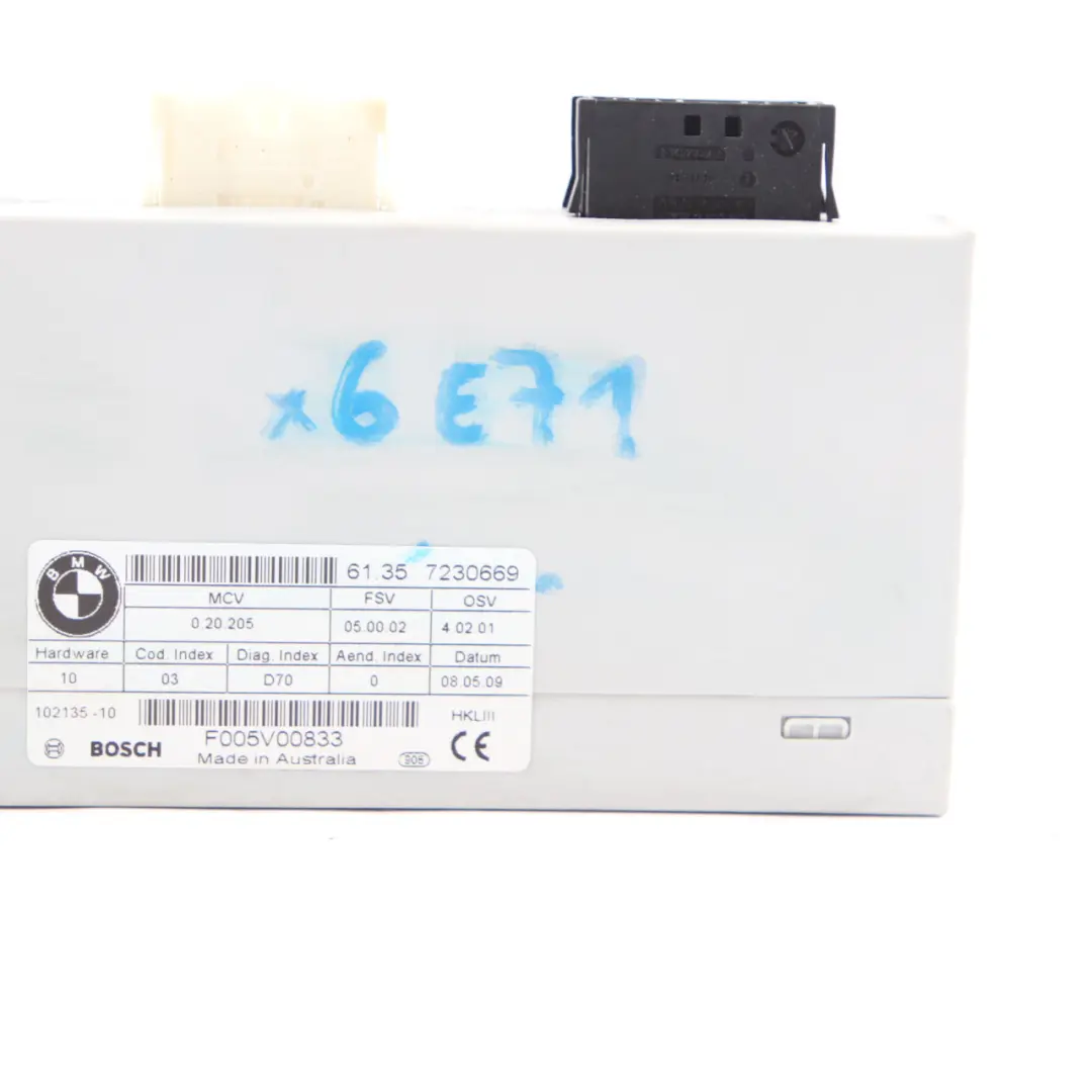  Módulo Tapa Maletero BMW E70 E71 Unidad Control Elevador Portón Trasero - SKU 7230669 - Número de pieza 7230669