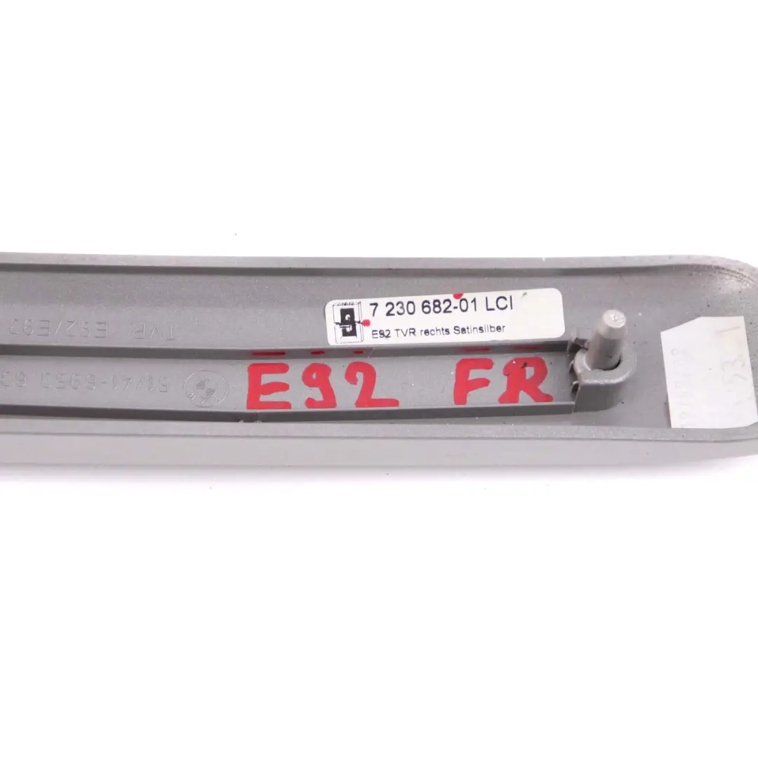 Decor Strip Trim Cover Panel Right O/S Door Satinsilber to BMW E92 E93 LCI with Part number 7230682 BMW E92 E93 LCI Decor Strip Trim Cover Panel Right O/S Door Satinsilber - SKU 7230682 - Part number 7230682