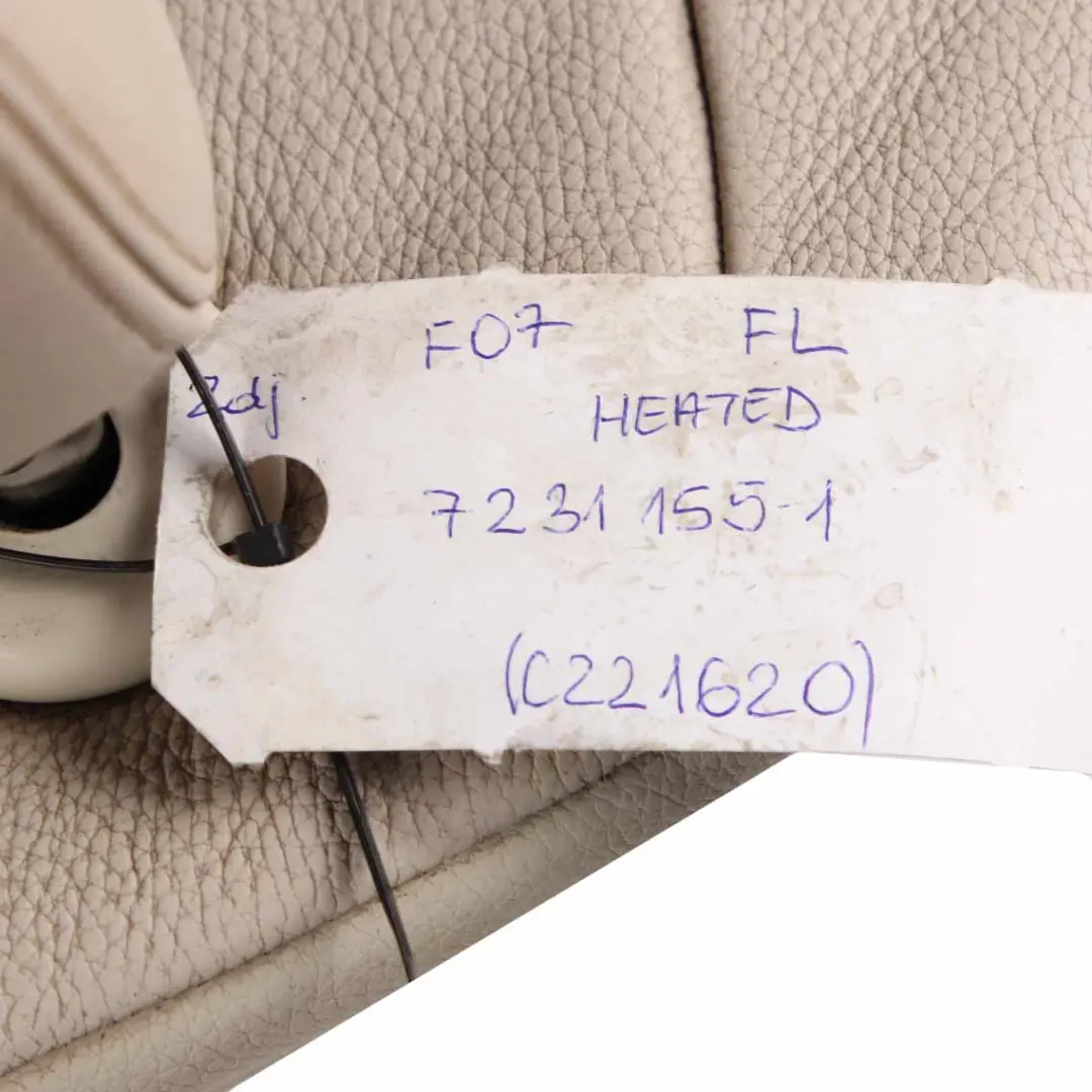 Front Seat BMW F07 Left N/S Heated Electric Leather Dakota White to with Part number 7231155 Front Seat BMW F07 Left N/S Heated Electric Leather Dakota White - SKU 7231155-1 - Part number 7231155