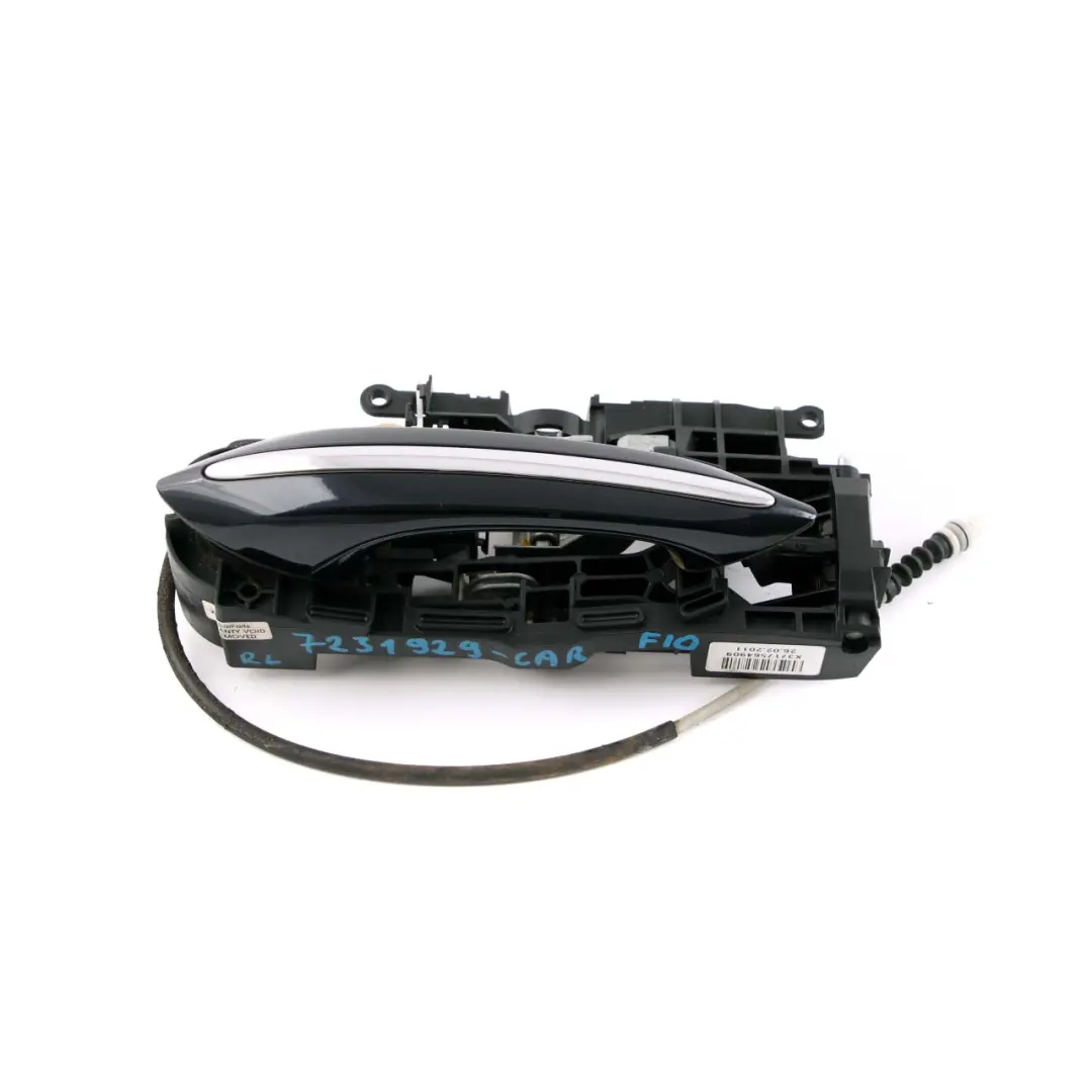 Outside Door Handle Rear Left N/S Carbonschwarz Black 416 to BMW 5 7 Series F10 F01 with Part number 7297439 BMW 5 7 Series F10 F01 Outside Door Handle Rear Left N/S Carbonschwarz Black 416 - SKU 7231929-CAR - Part number 7297439