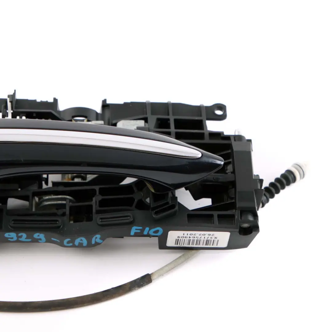 Outside Door Handle Rear Left N/S Carbonschwarz Black 416 to BMW 5 7 Series F10 F01 with Part number 7297439 BMW 5 7 Series F10 F01 Outside Door Handle Rear Left N/S Carbonschwarz Black 416 - SKU 7231929-CAR - Part number 7297439