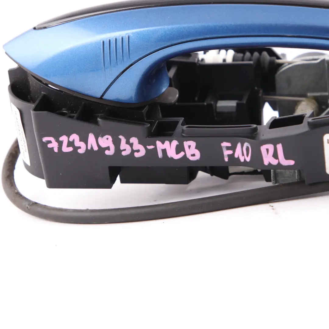 Door Handle BMW F10 F11 F01 Grab Outside Rear Left N/S Monte Carlo Blue to with Part number 7231933 Door Handle BMW F10 F11 F01 Grab Outside Rear Left N/S Monte Carlo Blue - SKU 7231933-MCB - Part number 7231933