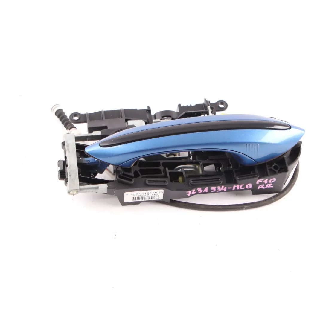 Door Handle BMW F10 F11 F01 Grab Outside Rear Right O/S Monte Carlo Blue to with Part number 7231934 Door Handle BMW F10 F11 F01 Grab Outside Rear Right O/S Monte Carlo Blue - SKU 7231934-MCB - Part number 7231934