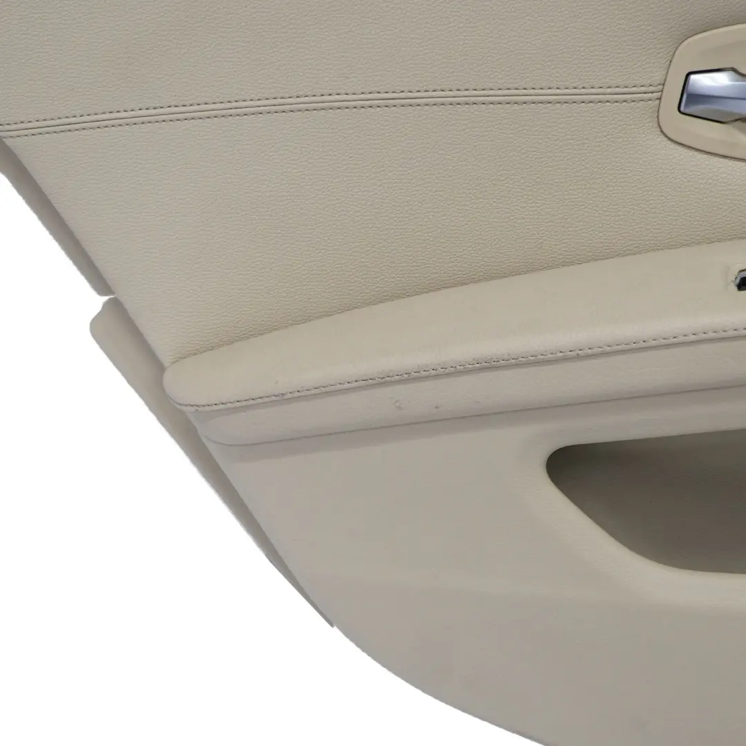 Left N/S Door Card Panel Trim Cream Beige Leather to BMW E60 E61 LCI Rear with Part number 7233329 BMW E60 E61 LCI Rear Left N/S Door Card Panel Trim Cream Beige Leather - SKU 7233329 - Part number 7233329