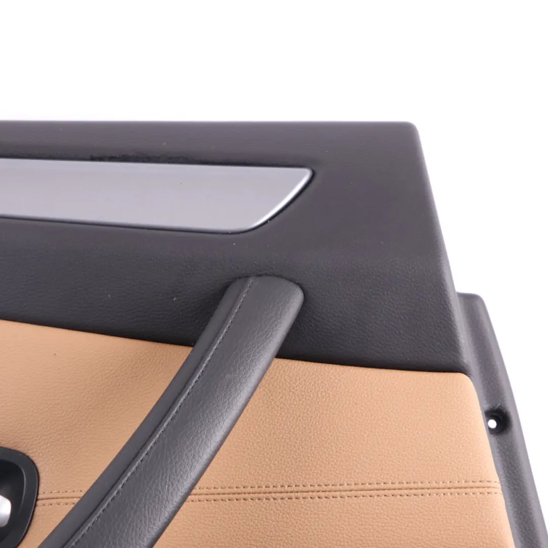 Door Card E61 LCI Rear Left N/S Lining Trim Leather Natural Brown to BMW E60 LCI with Part number 7233331 BMW E60 LCI Door Card E61 LCI Rear Left N/S Lining Trim Leather Natural Brown - SKU 7233331-1 - Part number 7233331