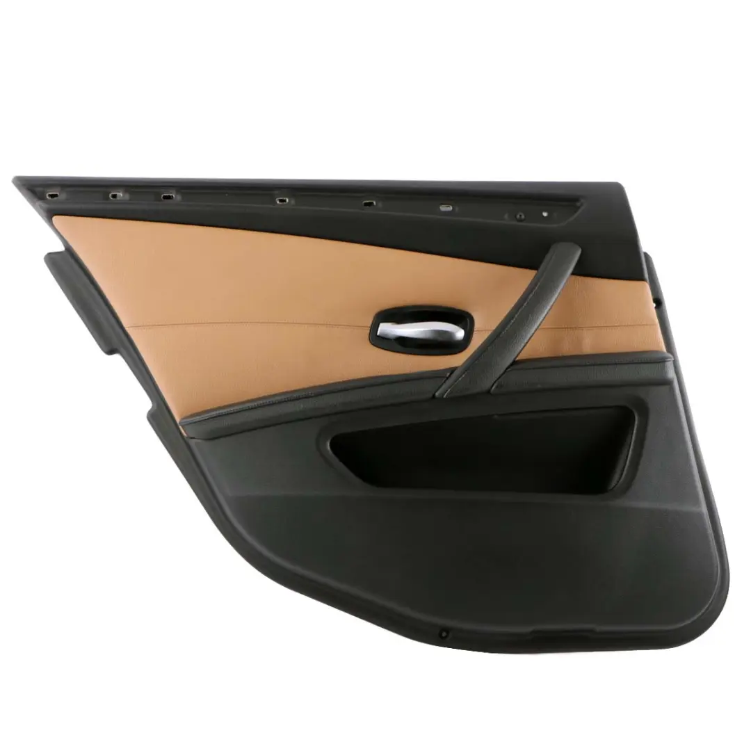 BMW 5 E60 E61 LCI Rear Left N/S Door Card Lining Trim Leather Natural Brown - SKU 7233331 - Part number 7233331