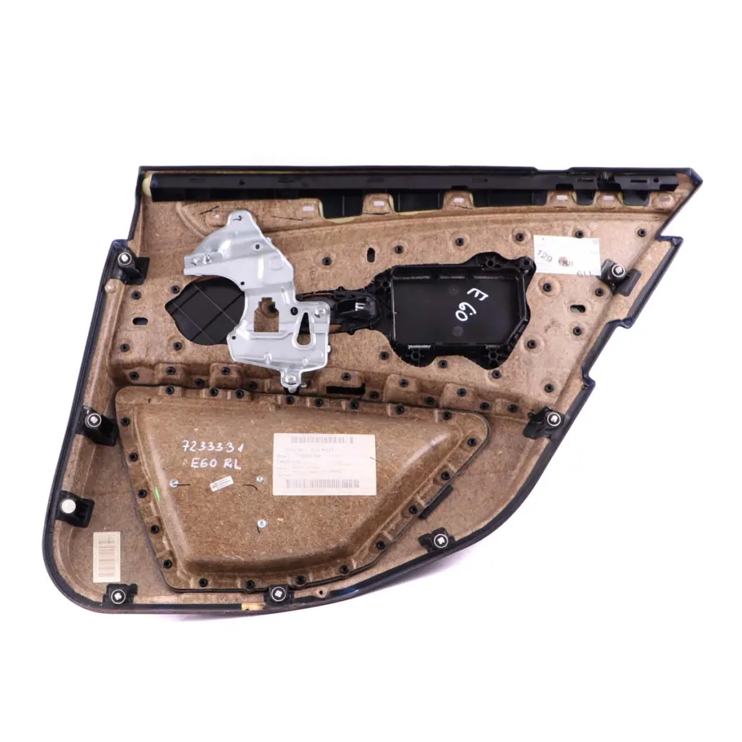 BMW 5 E60 E61 LCI Rear Left N/S Door Card Lining Trim Leather Natural Brown - SKU 7233331 - Part number 7233331
