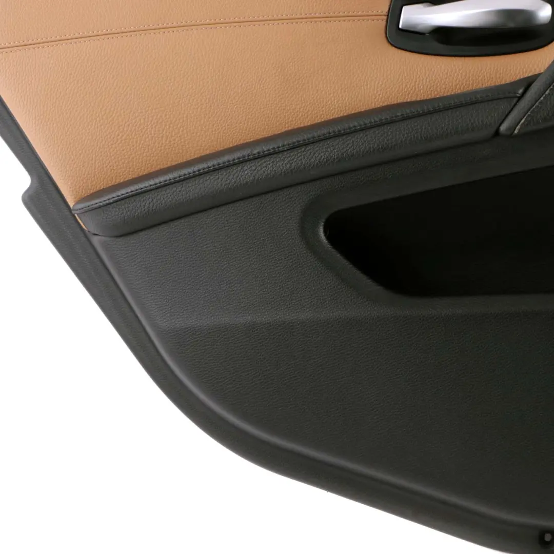 BMW 5 E60 E61 LCI Rear Left N/S Door Card Lining Trim Leather Natural Brown - SKU 7233331 - Part number 7233331