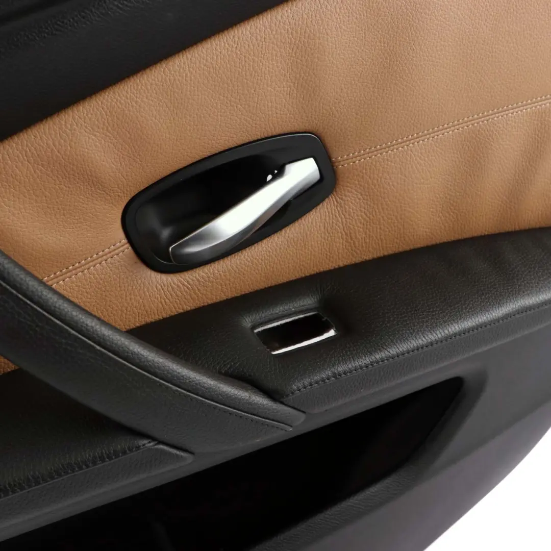 BMW 5 E60 E61 LCI Rear Right O/S Door Card Lining Trim Leather Natural Brown - SKU 7233332 - Part number 7233332