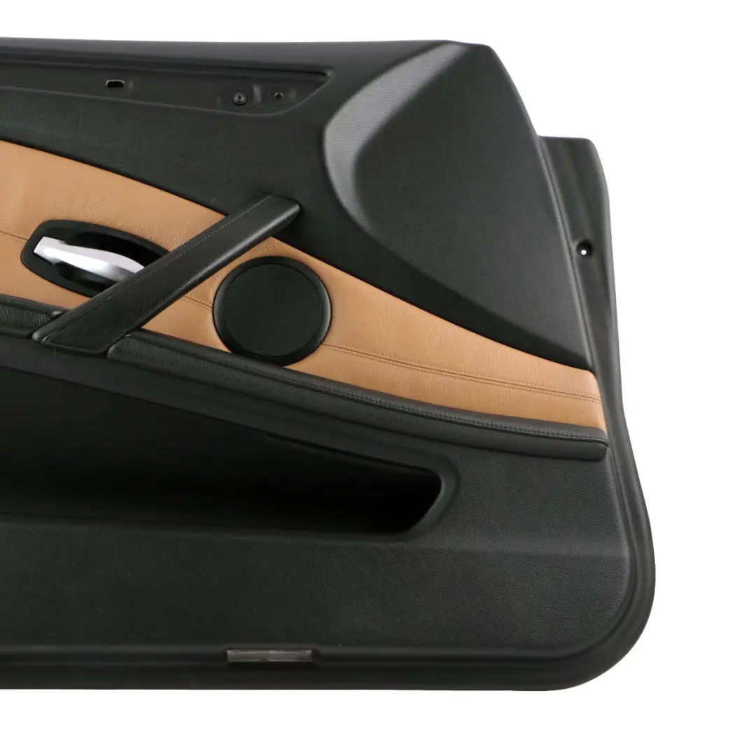 BMW 5 E60 E61 LCI Front Left N/S Door Card Lining Trim Leather Natural Brown - SKU rhd-7233429 - Part number 7233429