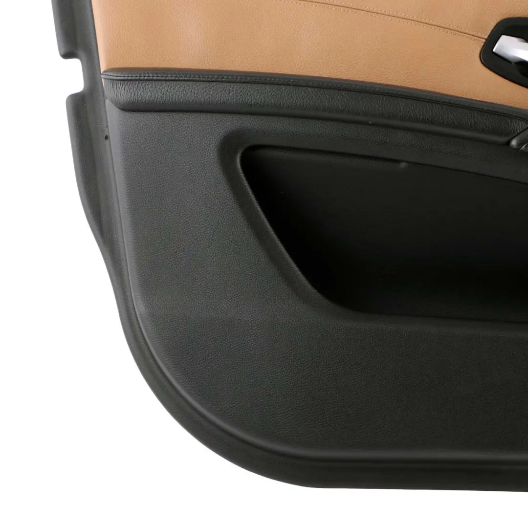 Front Left N/S Door Card Lining Trim Leather Natural Brown to BMW 5 E60 E61 LCI with Part number 7233429 BMW 5 E60 E61 LCI Front Left N/S Door Card Lining Trim Leather Natural Brown - SKU rhd-7233429 - Part number 7233429